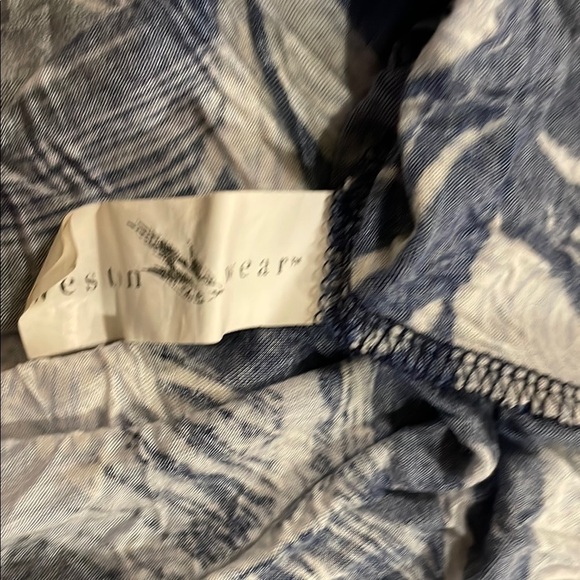 Weston Wear at Anthropologie Blue Cold Shoulder Short Sleeve Swim Coverup - Picture 3 of 8